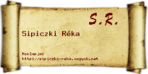 Sipiczki Réka névjegykártya