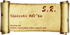 Sipiczki Réka névjegykártya